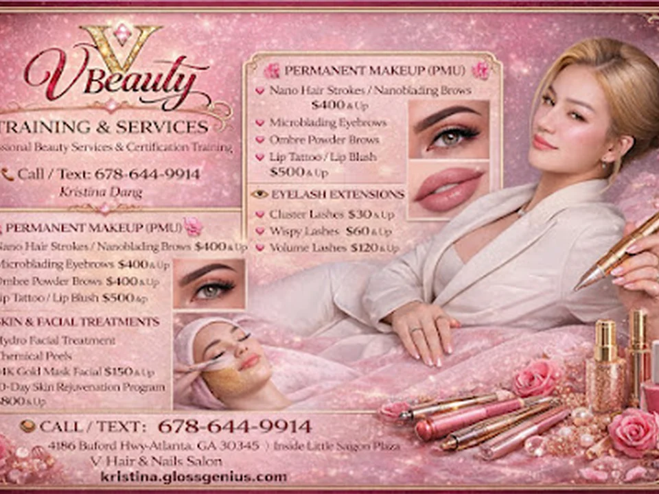 V Hair Salon & Permanent MakeUp Microblading Eyebrows Chamblee Atlanta GA